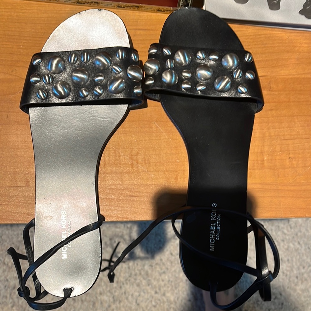 Michael Kors Black Tie-up sandals